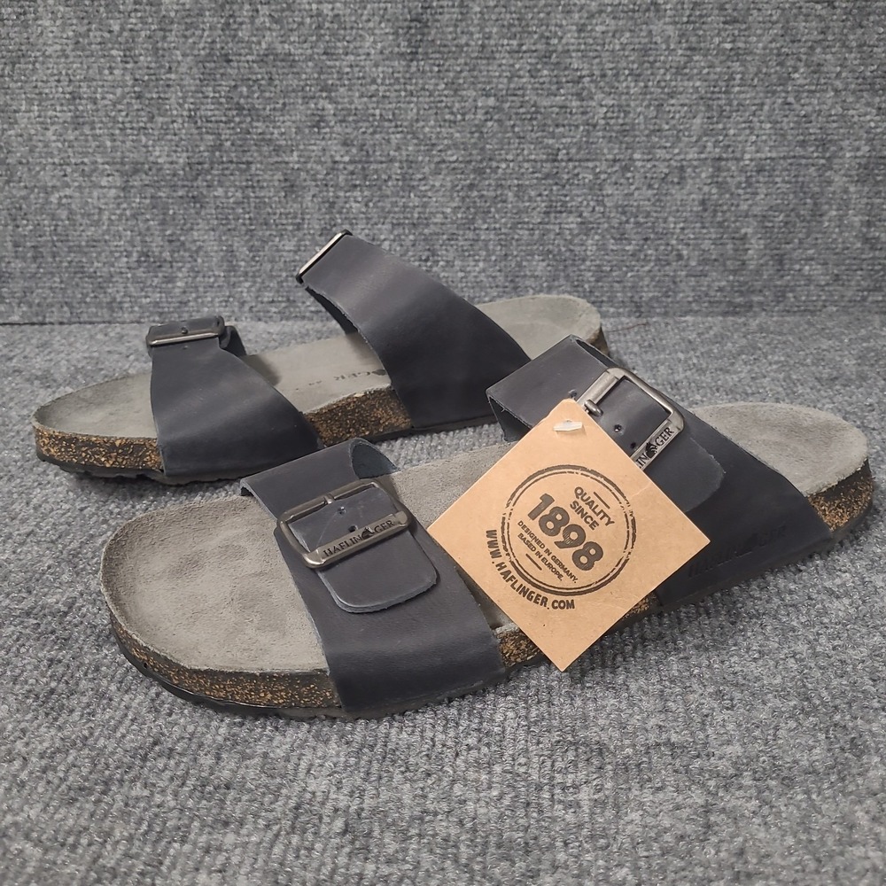 Haflinger Unisex Andrea Unlined Graphite Leather Sandals GRAPHITE EU 44/ US 11